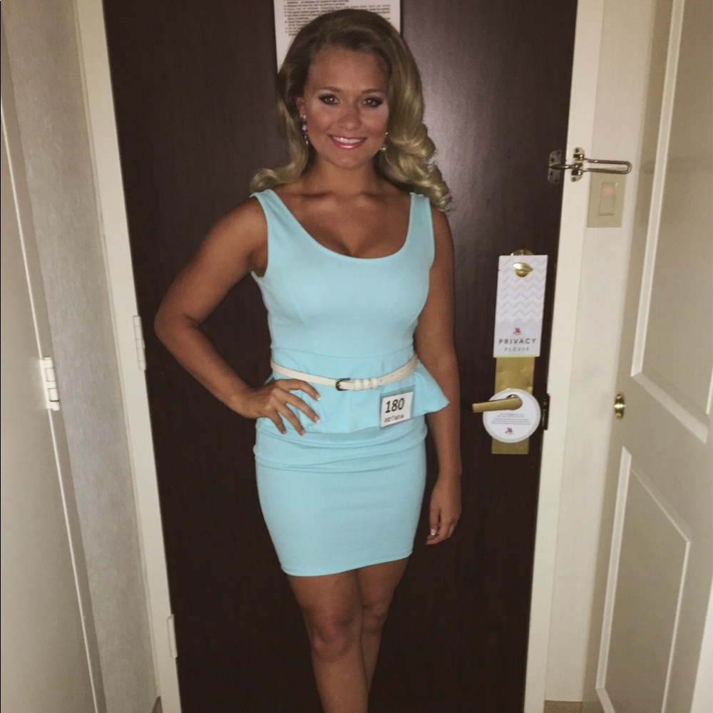 Light Blue Peplum Dress